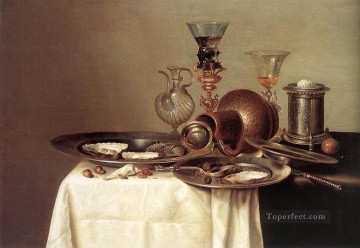 willem coenraetsz coymans Painting - Still Life 1637 Willem Claeszoon Heda